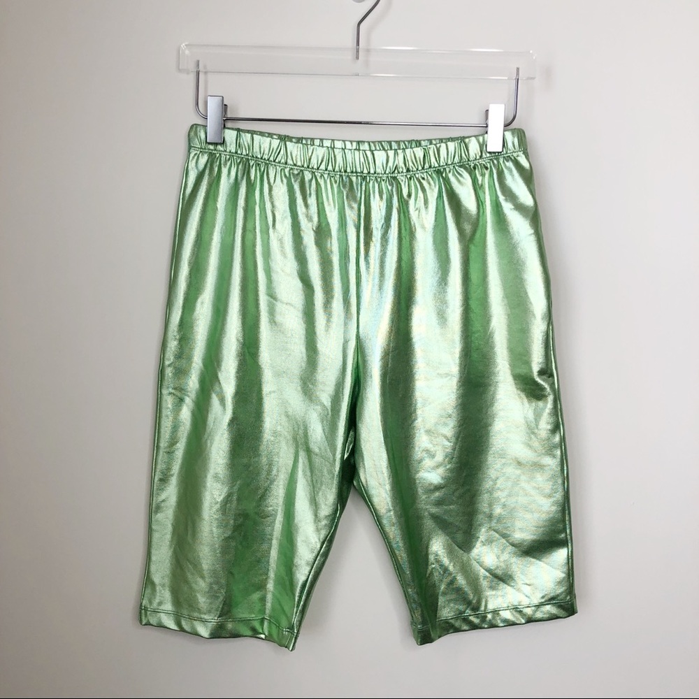 neon green biker shorts